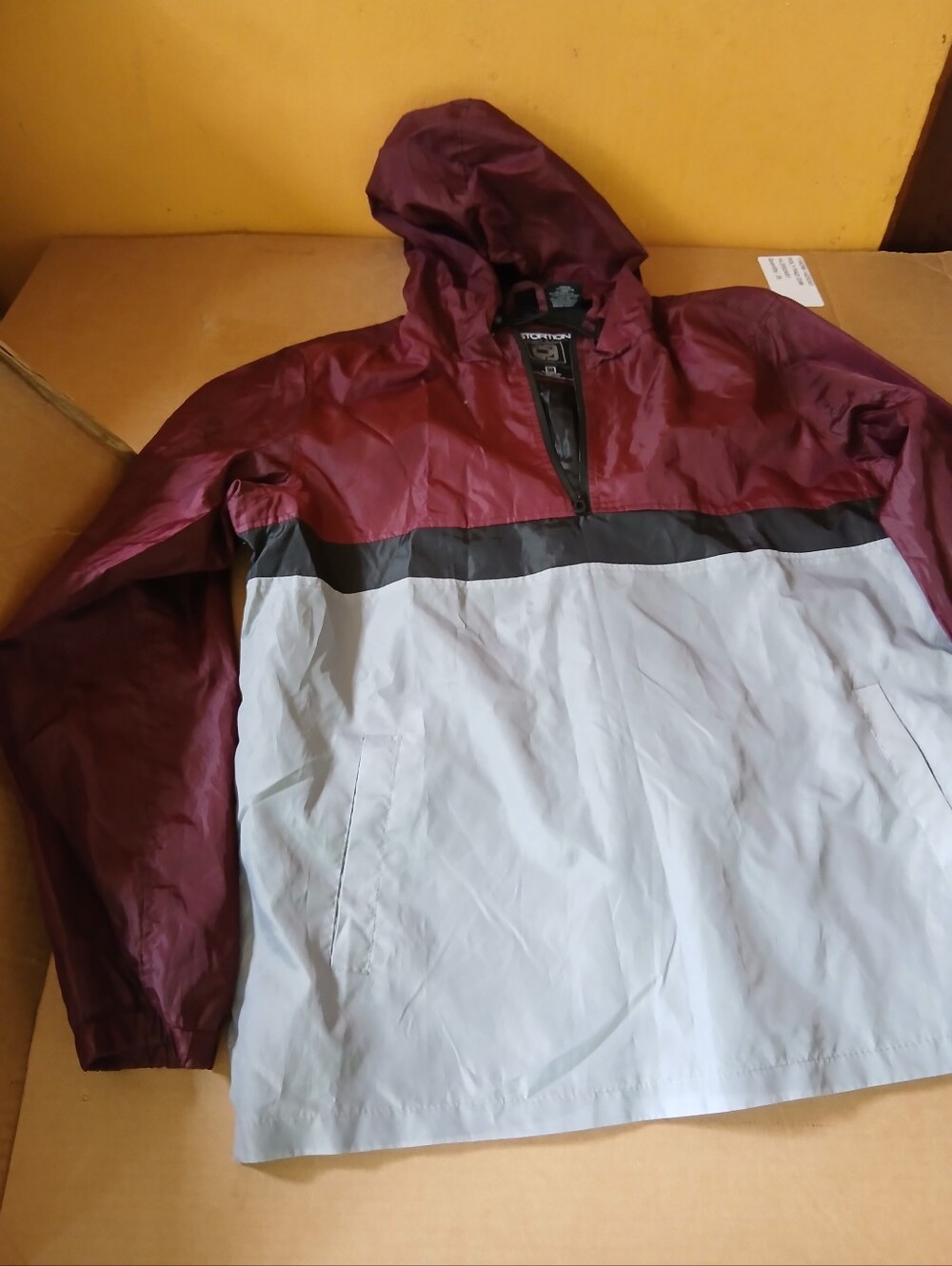 Distortion Comfort & Stye Windbreaker Men's  Jacket - Burgundy and Light Gray